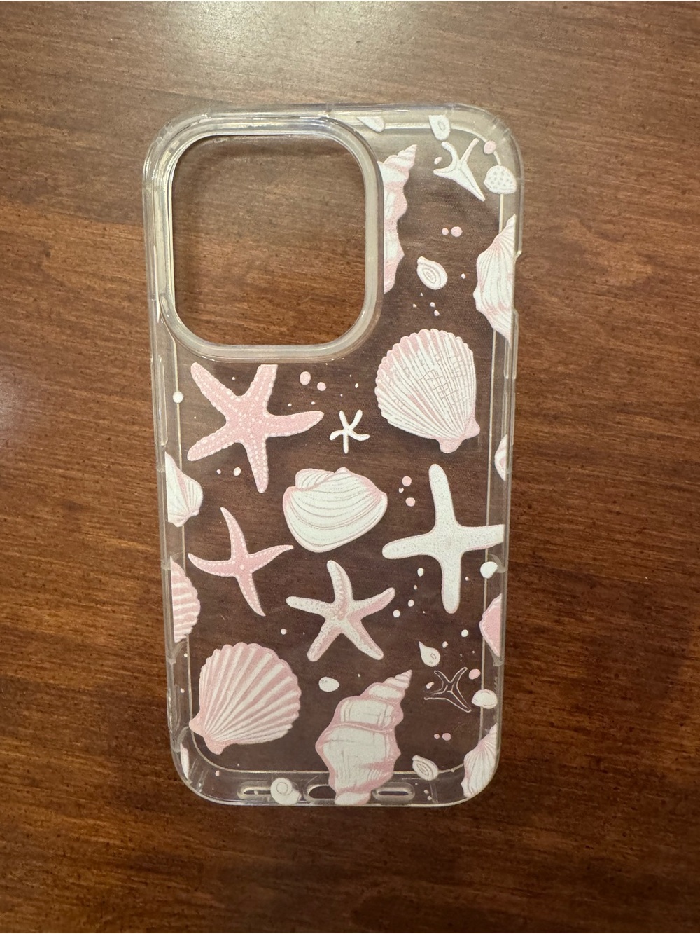 Clear Pink Seashell iPhone 15 Pro Case